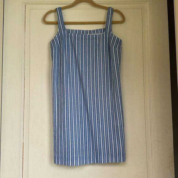 Like New Worn Once Blue And White Stripe Cotton Blend Dress By A New Day - Picture 1 of 6
